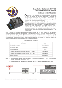 Regulador de tensão RGV-05 MANUAL DE INSTRUÇÕES