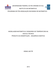 Modelagem Matemática e sensores de temperatura