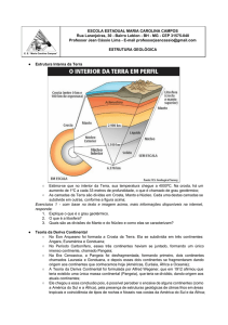 Estrutura Geológica da Terra - E. E. Maria Carolina Campos