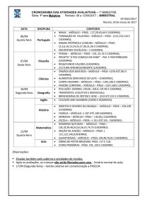 cronograma de assuntos das atividades avaliativas – fundamental i