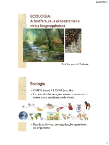 1. Ecologia – Biosfera e Ciclos Biogeoquímicos
