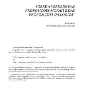 sobre a verdade das proposições morais e das