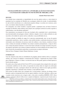 uso das espécies nativas e a inter-relação das paisagens