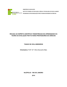recusa ao espírito científico? resistências no aprendizado da
