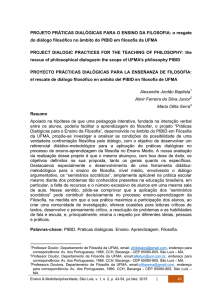 PROJETO PRÁTICAS DIALÓGICAS PARA O ENSINO DA FILOSOFIA