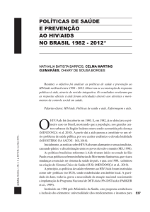 políticas de saúde e prevenção ao hiv/aids no brasil 1982