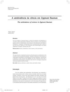 A ambivalência da ciência em Zygmunt Bauman The ambivalence