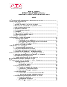 MANUAL TÉCNICO BATERIAS SELADAS ESTACIONÁRIAS