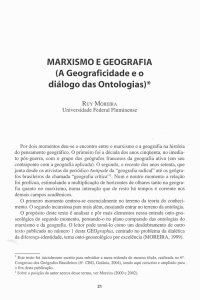 MARXISMO E GEOGRAFIA