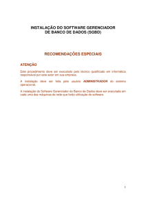 instalação do software gerenciador de banco de dados (sgbd)