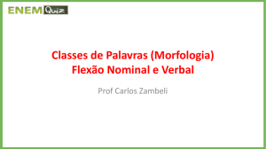 Classes de Palavras (Morfologia) Flexão Nominal e Verbal