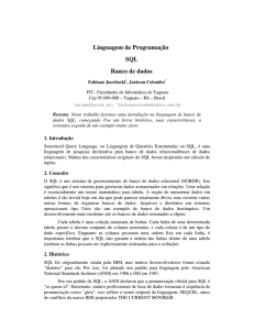 Linguagem de Programação SQL Banco de dados