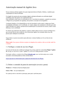 Autorização manual de Applets Java