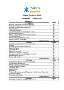 Geografia Grade Curricular 2016 Geografia