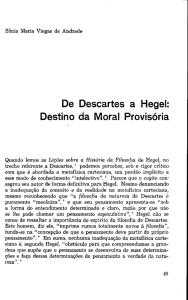 De Descartes a Hegel: Destino da Moral Provisória