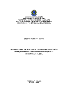 Influência da aplicação de foliar de cálcio e boro em pré e