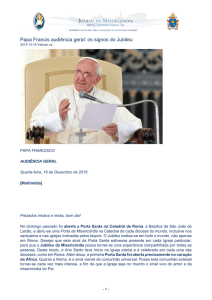 Papa Francis audiência geral: os signos do Jubileu