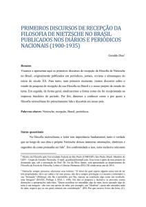 primeiros discursos de recepção da filosofia de nietzsche no brasil