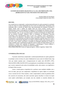 56 O ENSINO DO SUJEITO GRAMATICAL NA AULA DE