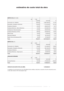 estimativa do custo total da obra - Escola Superior de Enfermagem