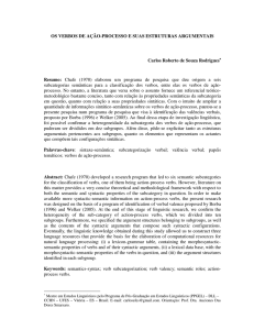 OS VERBOS DE AÇÃO-PROCESSO E SUAS ESTRUTURAS