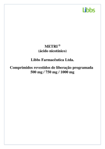 METRI® (ácido nicotínico) Libbs Farmacêutica Ltda. Comprimidos
