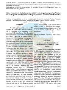 Detecção e incidência de vírus em 89 acessos de pimenta