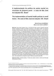 A implementação da política de saúde mental em município de