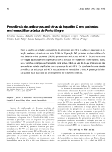 Prevalência de anticorpos anti-virus da hepatite C em pacientes em