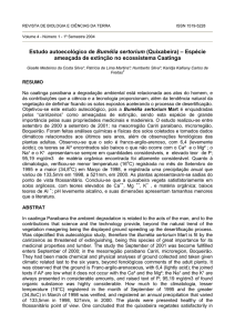 Estudo autoecológico de Bumélia sertorium \(Quixabeira\) – Espécie
