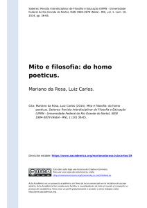 Mito e filosofia: do homo poeticus