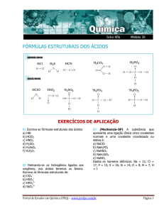 fórmulas estruturais dos ácidos