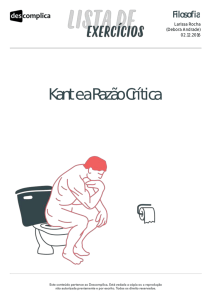 Kant e a Razão Crítica