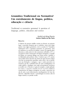 Gramática Tradicional ou Normativa?