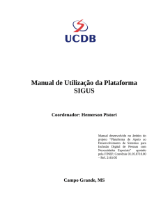 Manual de Utilização da Plataforma SIGUS - GPEC