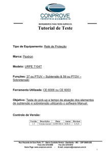 Tutorial Teste Rele PEXTRON URPE 7104T Sobrecorrente de
