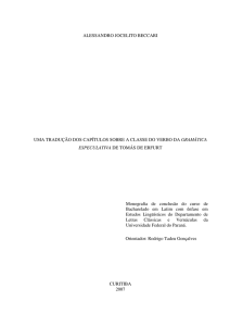 Uma tradução dos Capítulos sobre a Classe do Verbo da Gramática