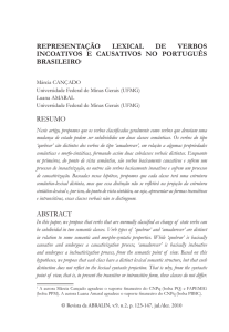 representação lexical de verbos incoativos e causativos no