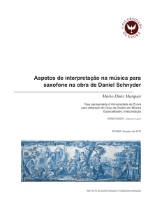 Aspetos de interpretação na música para saxofone na obra de