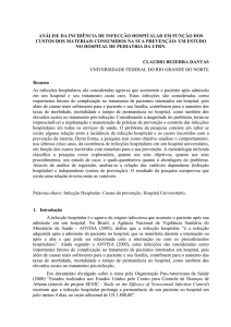 análise da incidência de infecção hospitalar em função dos