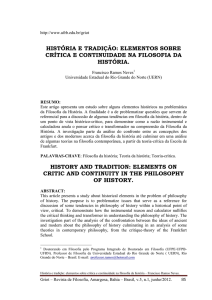 ELEMENTOS SOBRE CRITICA E CONTINUIDADE NA FILOSOFIA