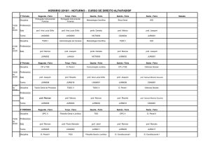 HORÁRIO 2016/1 - NOTURNO - CURSO DE DIREITO ALFA/FADISP