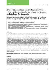 Grupos de pesquisa e sua produção científica sobre plantas