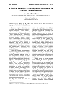 A Esp&eacute;cie Simb&oacute;lica: a co-evolu&ccedil;&atilde;o da linguagem e do c&eacute;rebro