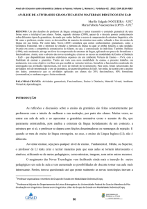 90 ANÁLISE DE ATIVIDADES GRAMATICAIS EM MATERIAIS