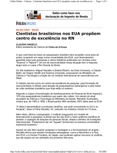 Cientistas brasileiros nos EUA propõem centro de excelência no RN