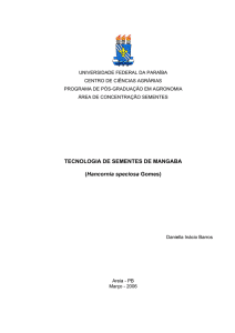 TECNOLOGIA DE SEMENTES DE MANGABA