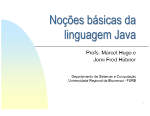 Noções básicas da linguagem Java