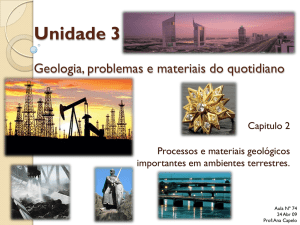 Unidade 3 Geologia, problemas e materiais do quotidiano