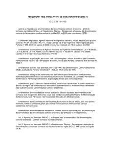 RESOLUÇÃO - RDC ANVISA Nº 276, DE 21 DE OUTUBRO